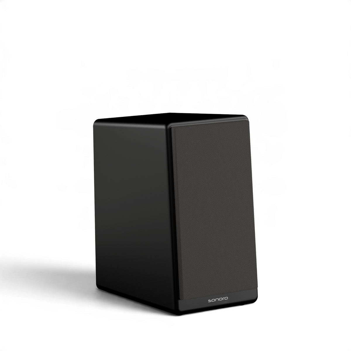 Sonoro Orchestra Slim Signature Seitenansicht stark links in Schwarz mit Abdeckung