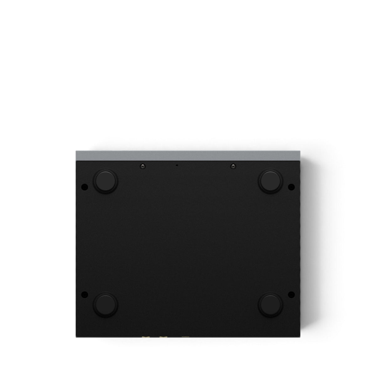 Unterseite des Matrix Audio mini-i Pro 4 in Grau mit schwarzem Geräteboden und vier Standfüßen.