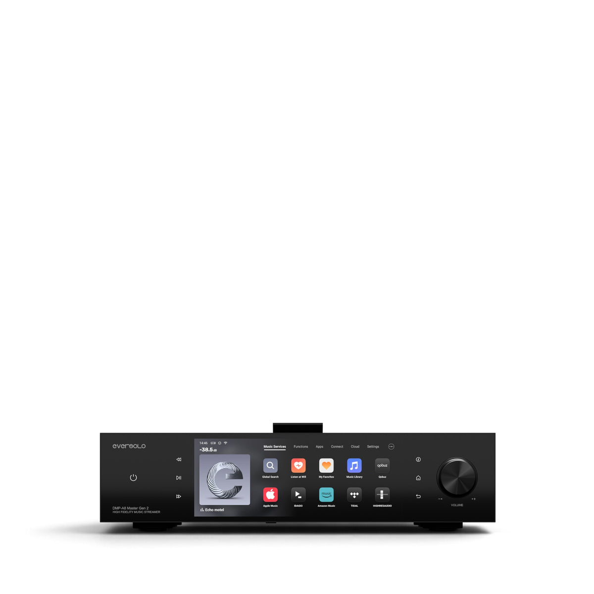 Eversolo DMP-A8 Master Edition Gen 2 in Schwarz - Frontansicht 