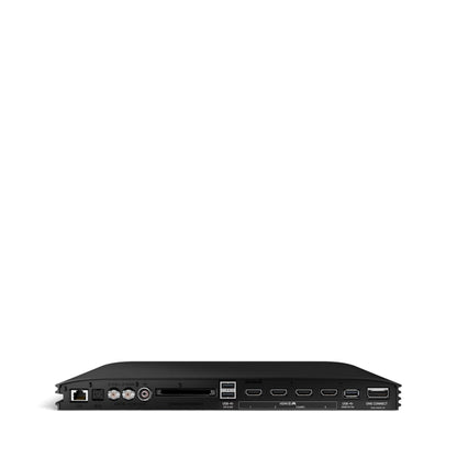 Samsung OLED GQ S95H Fernseher / TV One Connect Box Frontansicht