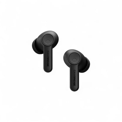 Schwarze Cambridge Audio Melomania A100 SE mit sichtbaren Touch-Flächen und Cambridge-Schriftzügen.