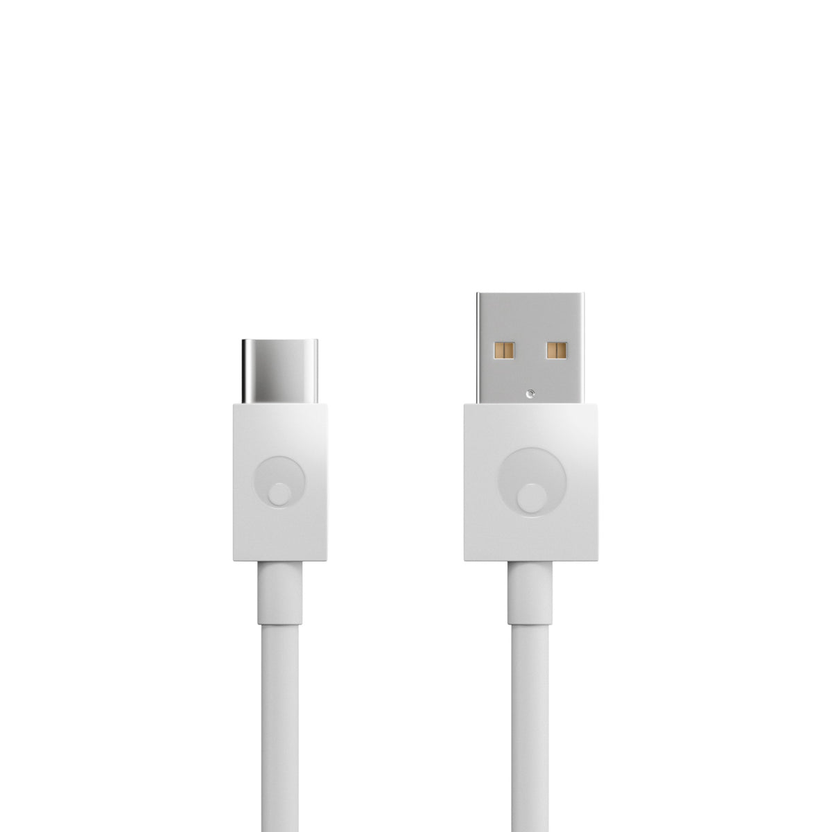 Weißes USB-Kabel im Bildsatz der Cambridge Audio Melomania A100 SE mit USB-A- und USB-C-Stecker.