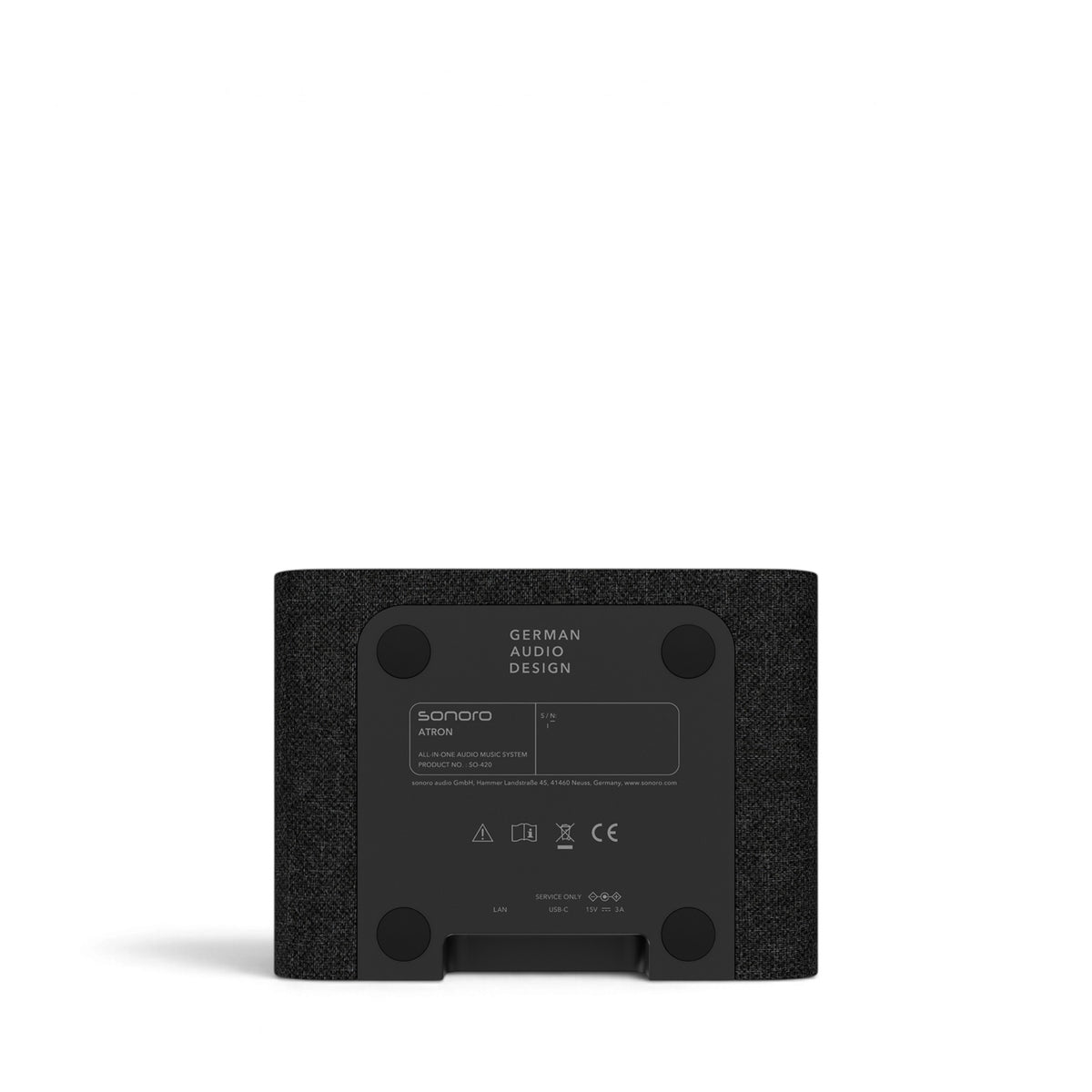 sonoro ATRON All-In-One-Gerät in anthrazit unten Ansicht