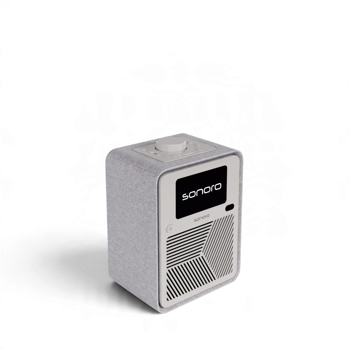 sonoro ATRON All-In-One-Gerät in hellgrau/silber Seitenansicht oben links