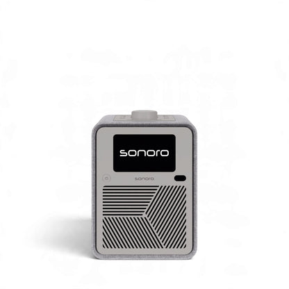 sonoro ATRON All-In-One-Gerät in hellgrau/silber Vorderseite oben