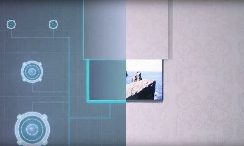 Studio 6 Grafik wie ein TV hinter der Wand versteckt wird